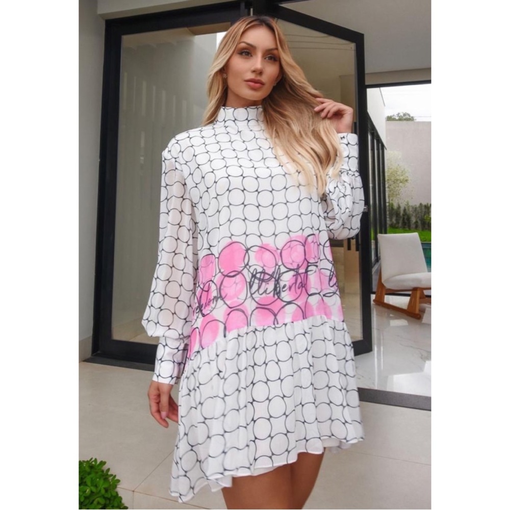 Printed Ruffled Dress